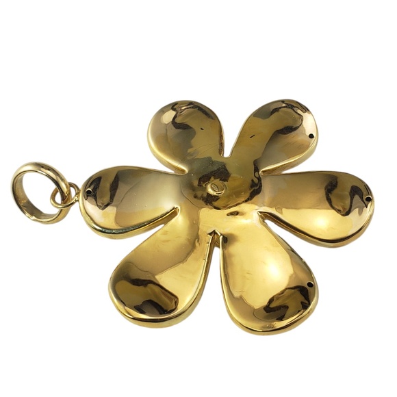 18 Karat Yellow Gold and Lapis Lazuli Large Flower Pendant #18454 - Picture 4 of 7